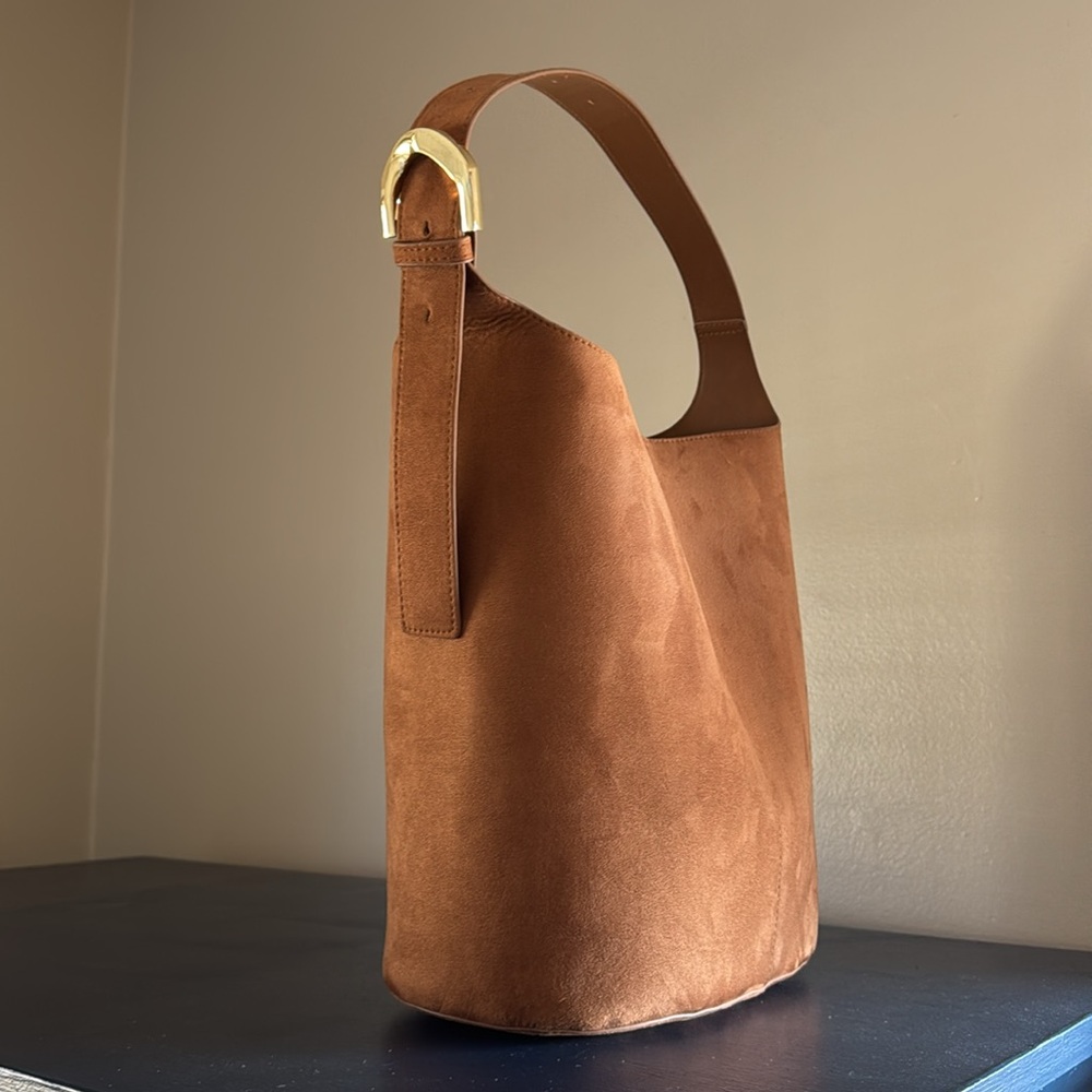 H&M Brown Suede like Shoulder Bag